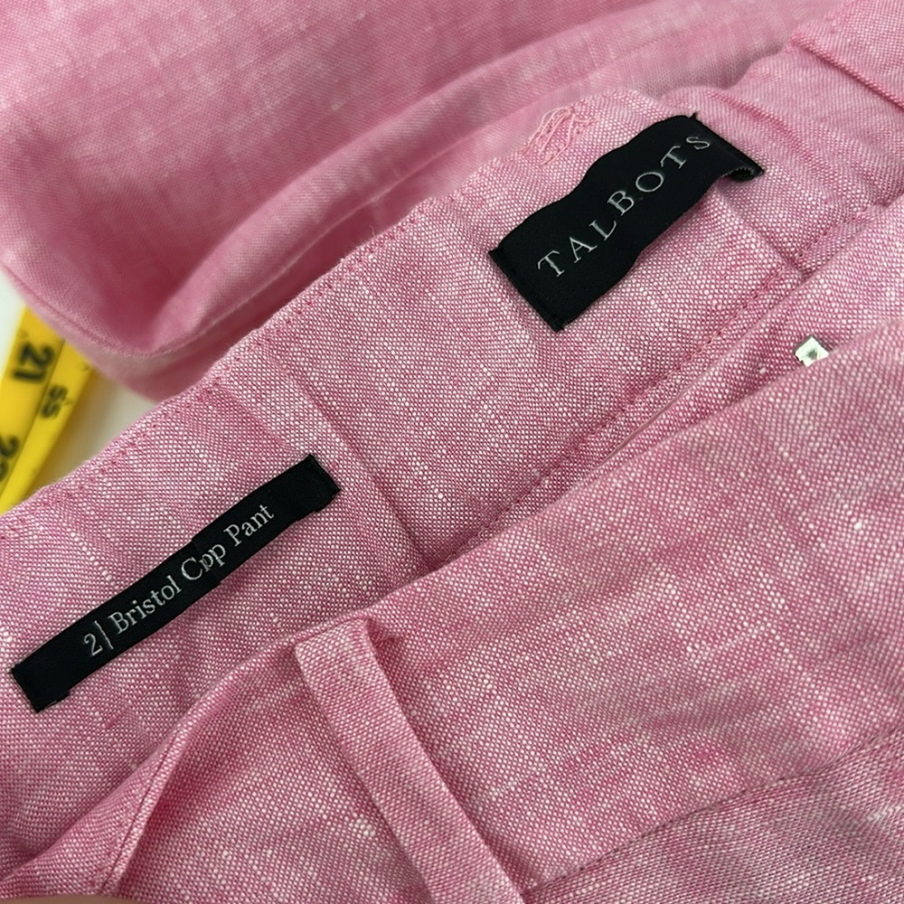 Talbots 100% Linen Pink Midi Skirt with Slit - Picture 15 of 16